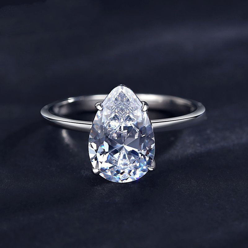 Womens 925 Silver Drop Ring European Fashion Design Elegant Jewelry Gift For Her Silver Ring Fashion Ring Ring