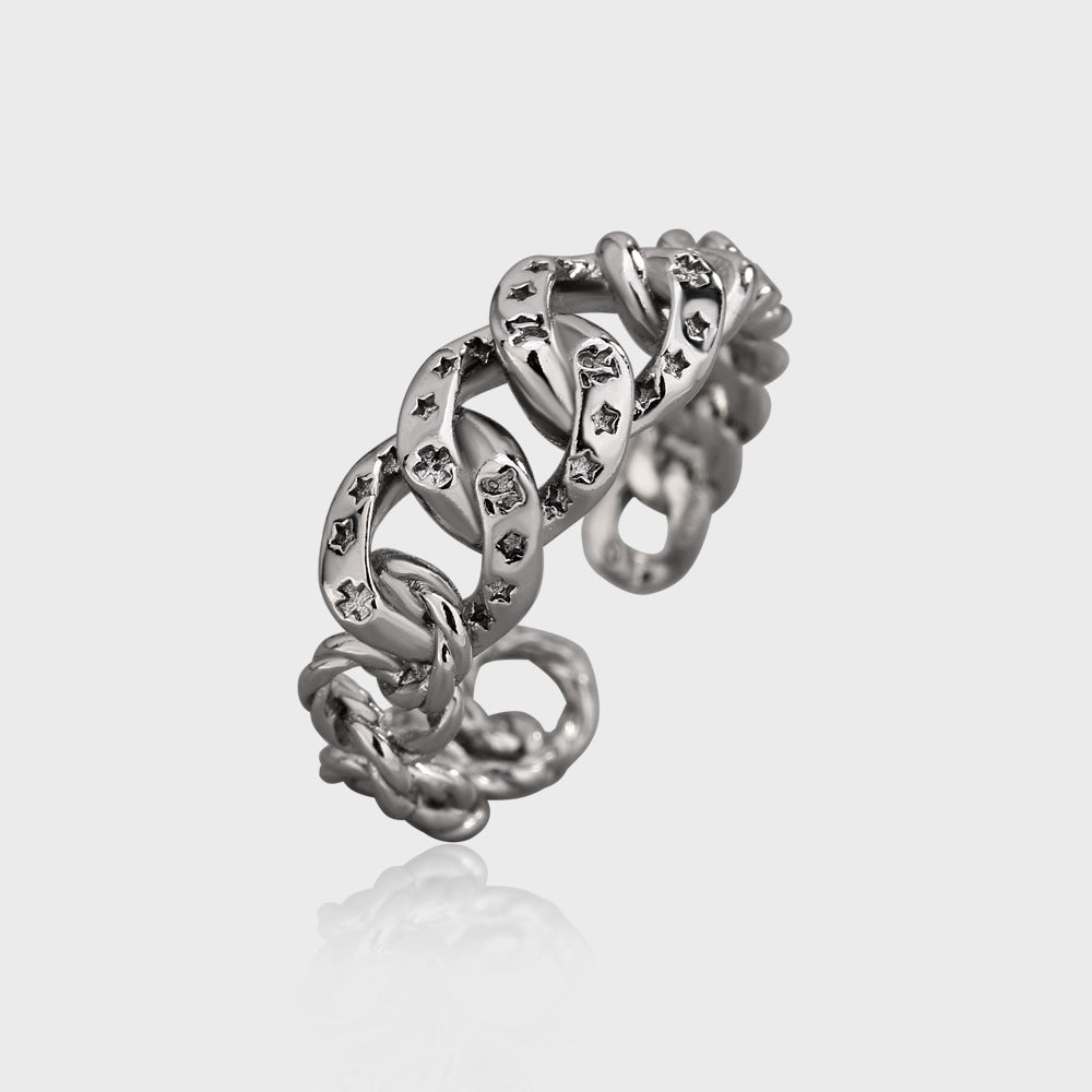 Adjustable Flower Ring Gold Plated Copper Gem Inlaid Unisex