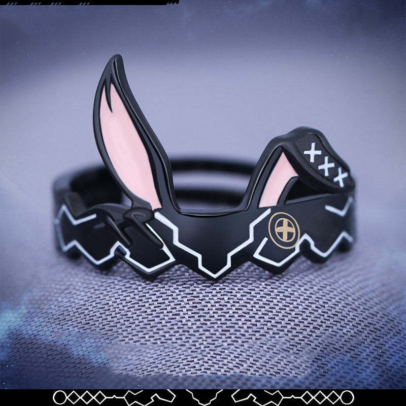 Cartoon Animal Zodiac Sign Ring Open Mouth Electroplated Copper Ring Cartoon Character Modeling Jewelry Ring for Men and Women