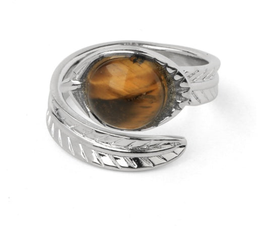 Adjustable Stone Ring Unisex Jewelry Geometric European American Style Travel Gift Travel Keepsake For All Soon