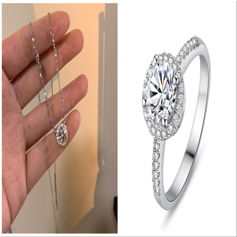 Womens Zircon Diamond Geometric Ring In Pure Silver Inlaid Gemstone Engagement Wedding Jewelry Dazzling Luster