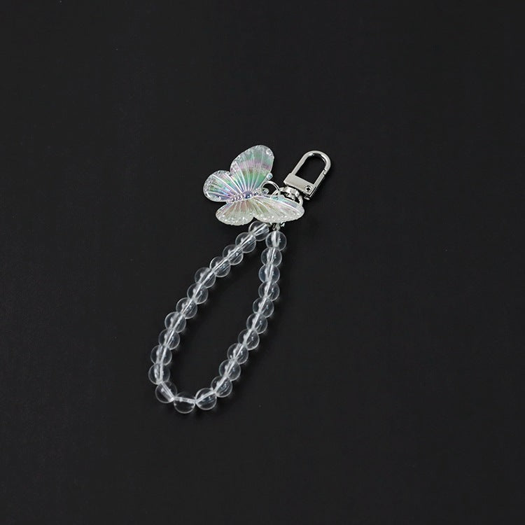 Acrylic Keychain Cartoon Bear or Butterfly Clear Charm with Durable Cotton Thread and Protective Case Key Ring