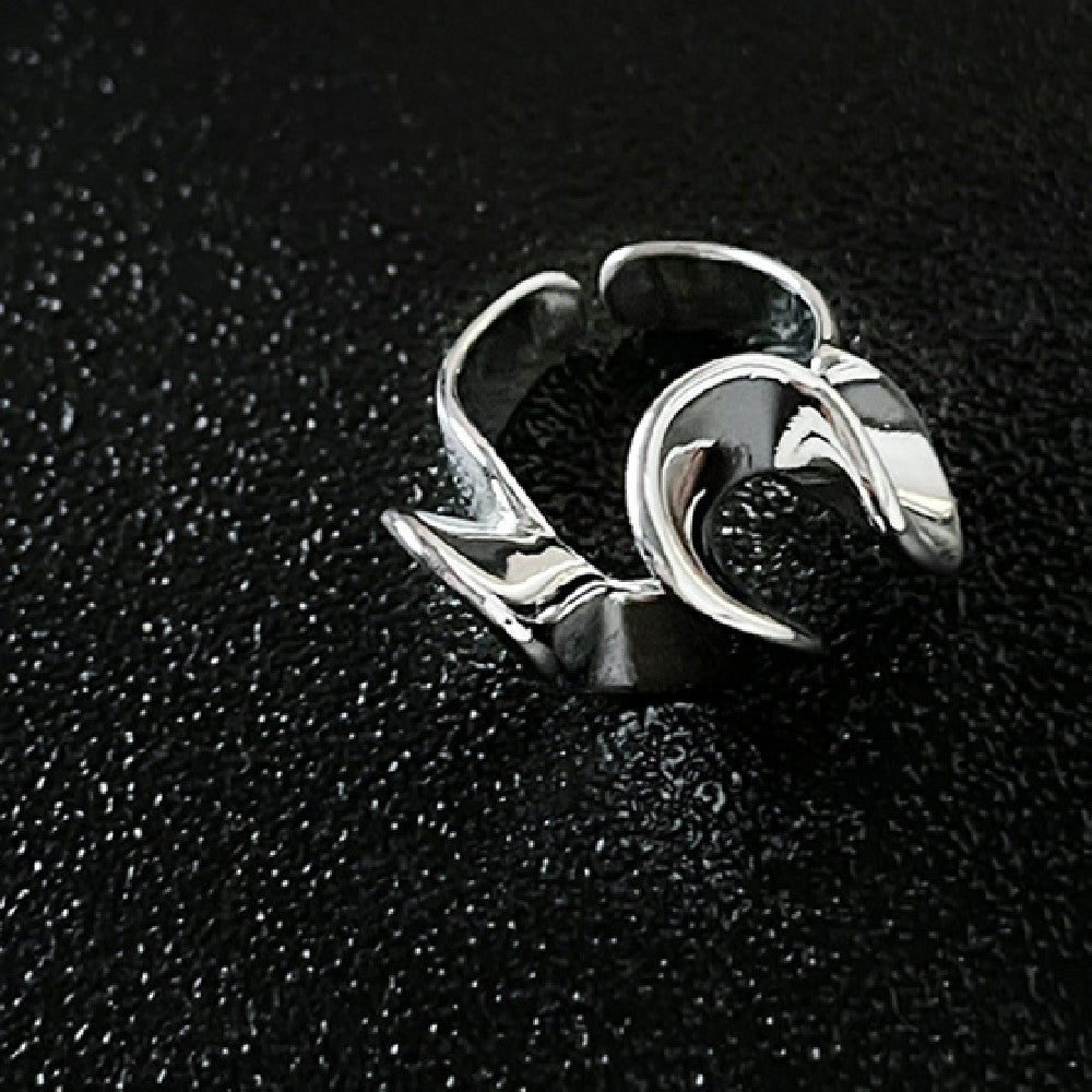 Womens Stylish Index Finger Ring Copper Geometric Design Adjustable Irregular Look Jewelry Everyday Accessory