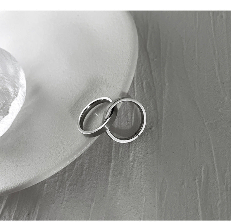 Unisex Titanium Steel Ring Vintage Geometric Design Jewelry