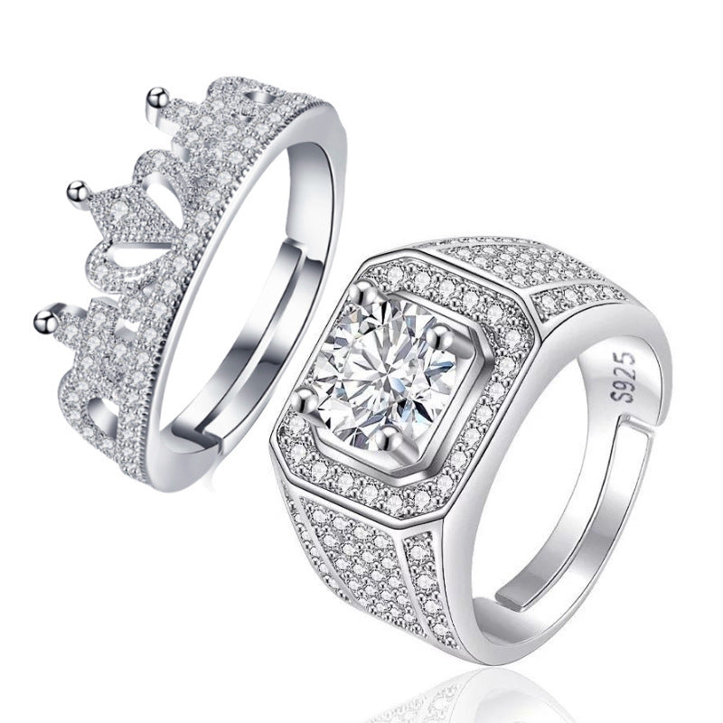 Copper Constellation Ring Diamond Design For Men And Women Korean Promise Loyalty Affection Double Row Gift Ready