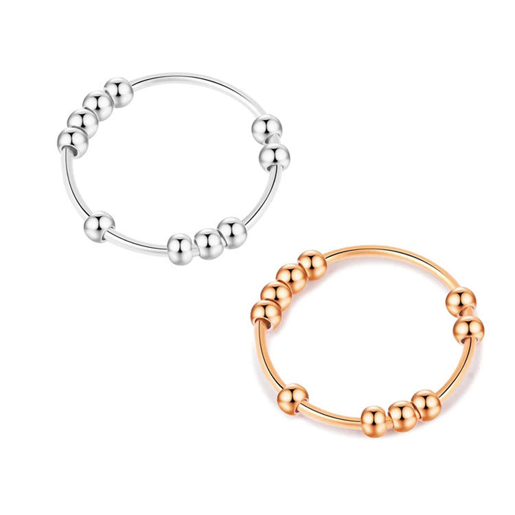 Womens Stainless Steel Ring Bead Design Fashion Jewelry Silver Gold Rose Gold European And American Style Gift Idea