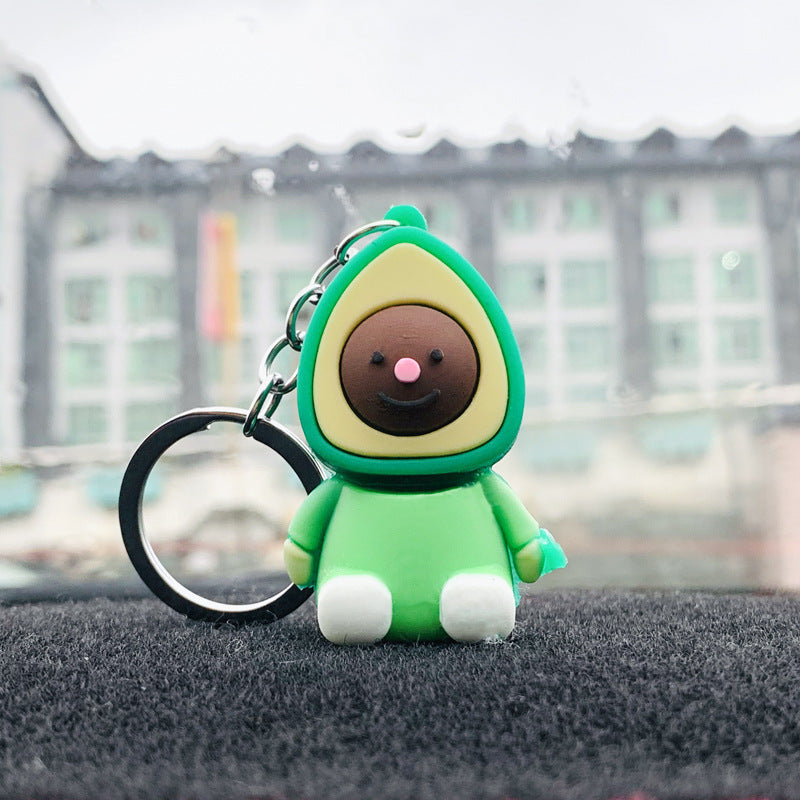 3D Cartoon Fruit Keychain Rubber Pendant Unisex Bag Charm Travel Souvenir Gifts For Keys Rubber Keychain x1 x1