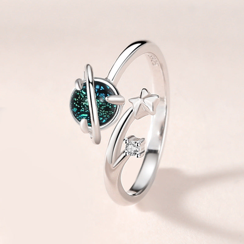 Adjustable Couple Rings For Him And Her Copper Astronaut Planet Design Anniversary Gift For Couples Gift Ideas