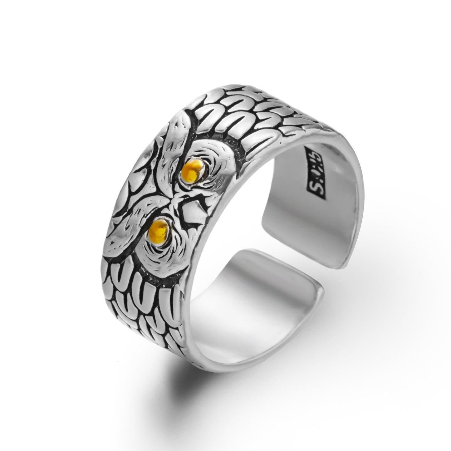 Womens Vintage Butterfly Ring Adjustable Alloy Intricate Cutout Wings Owl Design Fashion Jewelry Everyday Wear