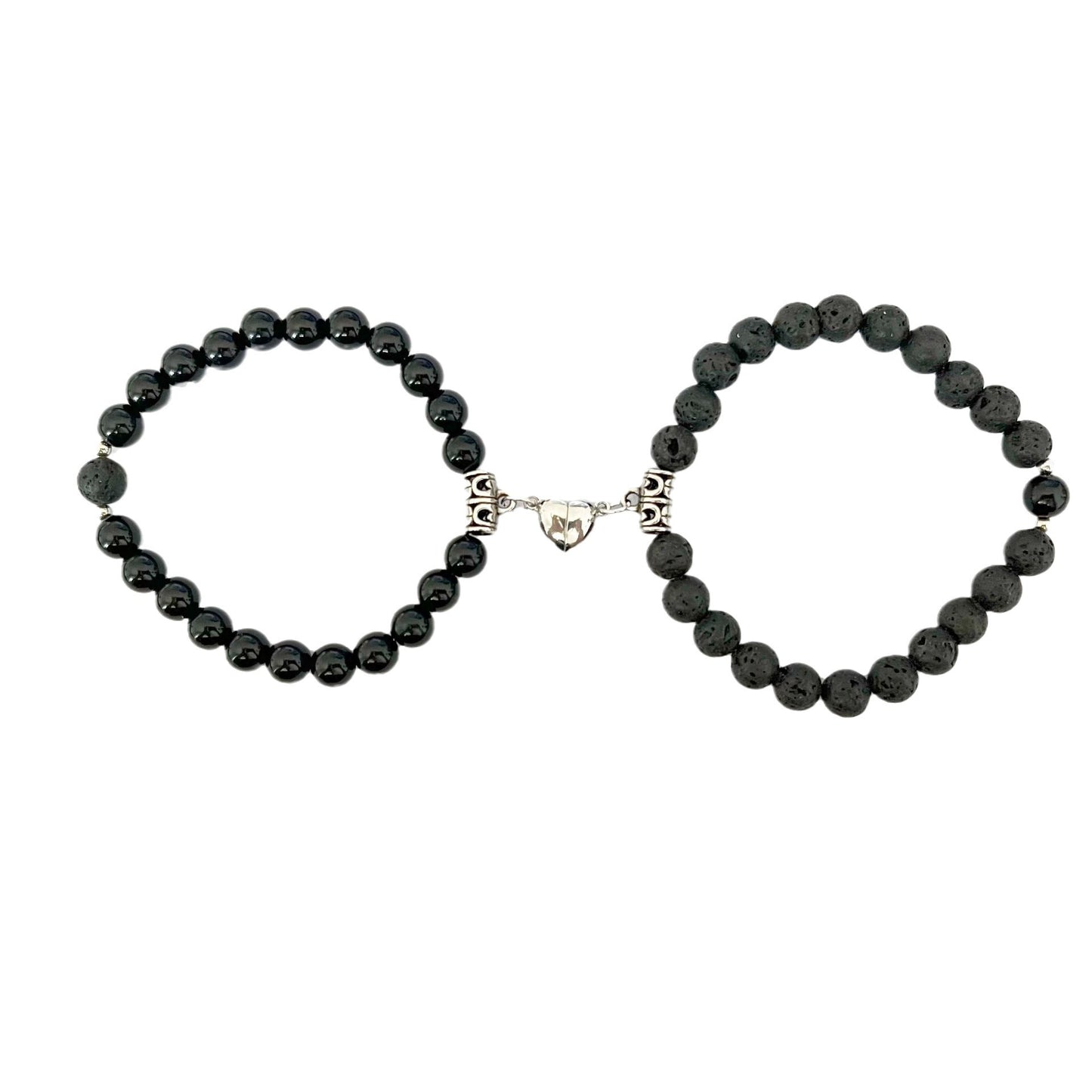 Chamfered Square Pattern Couple Bracelets Matching His Hers