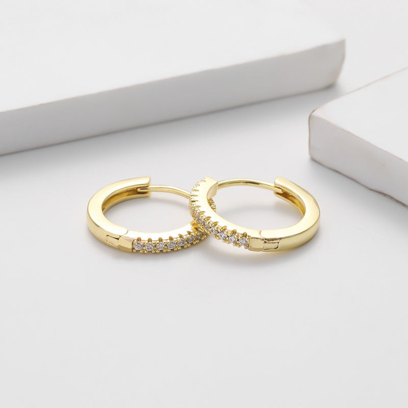 Womens Round Ear Buckle Earrings Fashion Jewelry Simple Circle Earrings Individually Packed Pair Style for Her