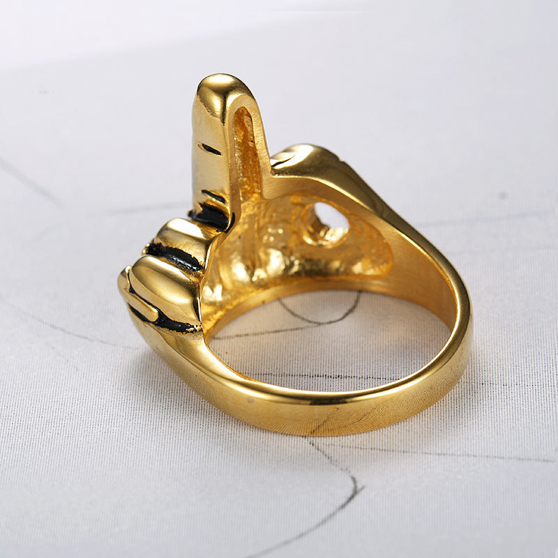 Alloy Finger Ring Creative Design Fashionable Statement Ring Electroplated Silver And Gold Finish Funky Jewelry Gift