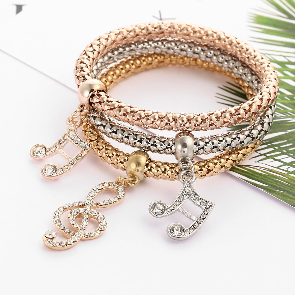 Womens Crystal Bracelet Set Elegant Hollow Carved Bangle Diamond Elastic European Style Jewelry Luxe Look Gift Chic