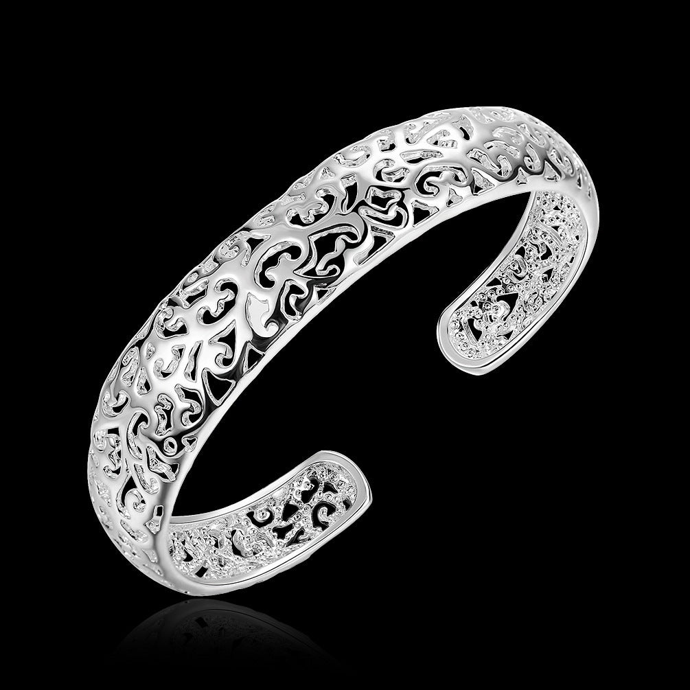 Womens Silver Bracelet Copper Alloy European American Cutout Fashion Jewelry For Women Style Jewelry For Women