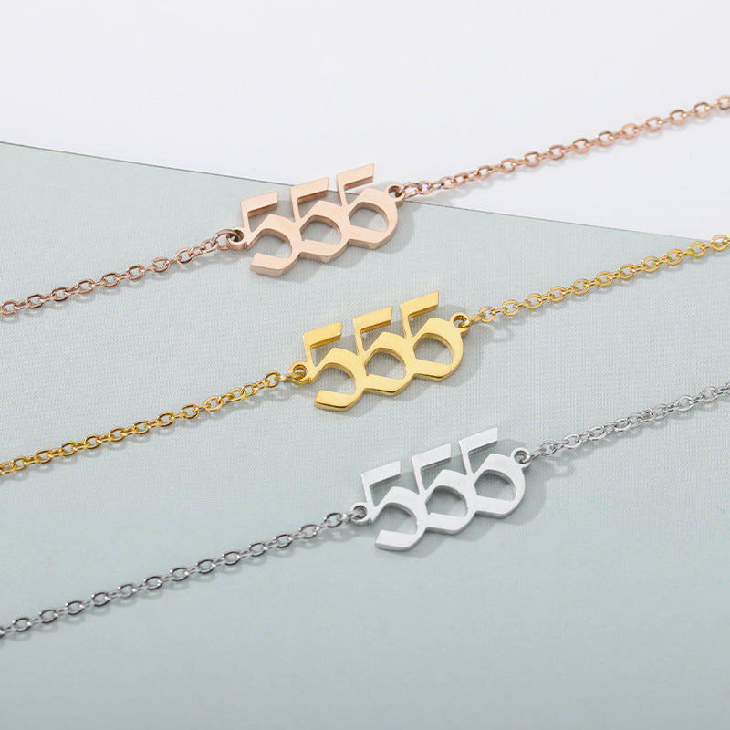 Angel Number Bracelet Stainless Steel Digital Number Jewelry Amulet Gift Gold Tone Fashion Gift For Daily Wear