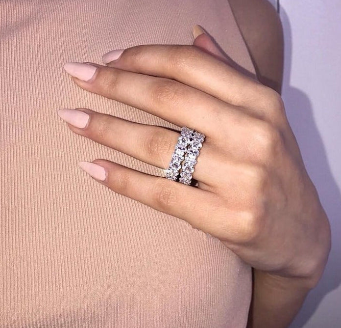Zircon Stacking Ring Fashion Jewelry For Women Simple Cold Style Niche Design Modern Look Elegant Fashion Ring