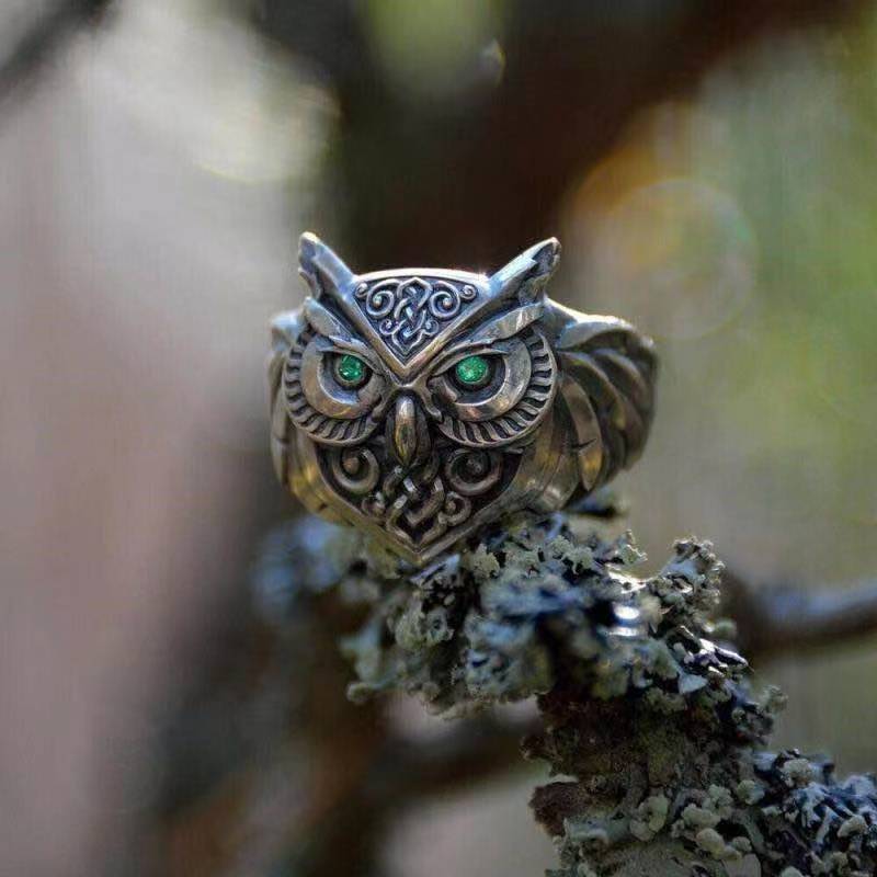 Womens Vintage Owl Ring With Animal Carved Pattern Alloy Jewelry For Festivals Individually Packed Gift For You