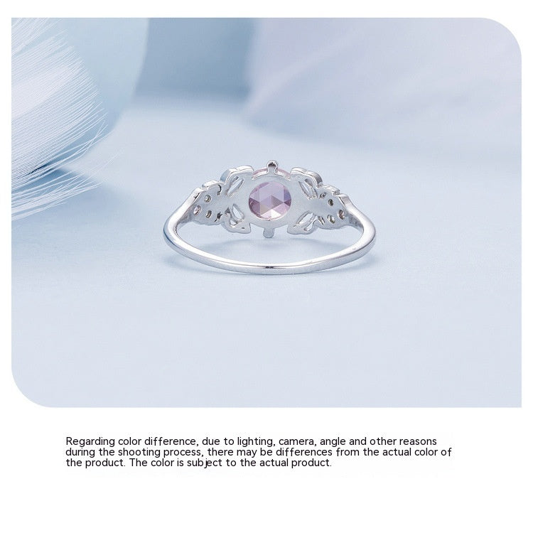 Butterfly Ring for Women Silver White Gold Plated Electroplated Natural Look Jewelry Gift Idea Limited Edition