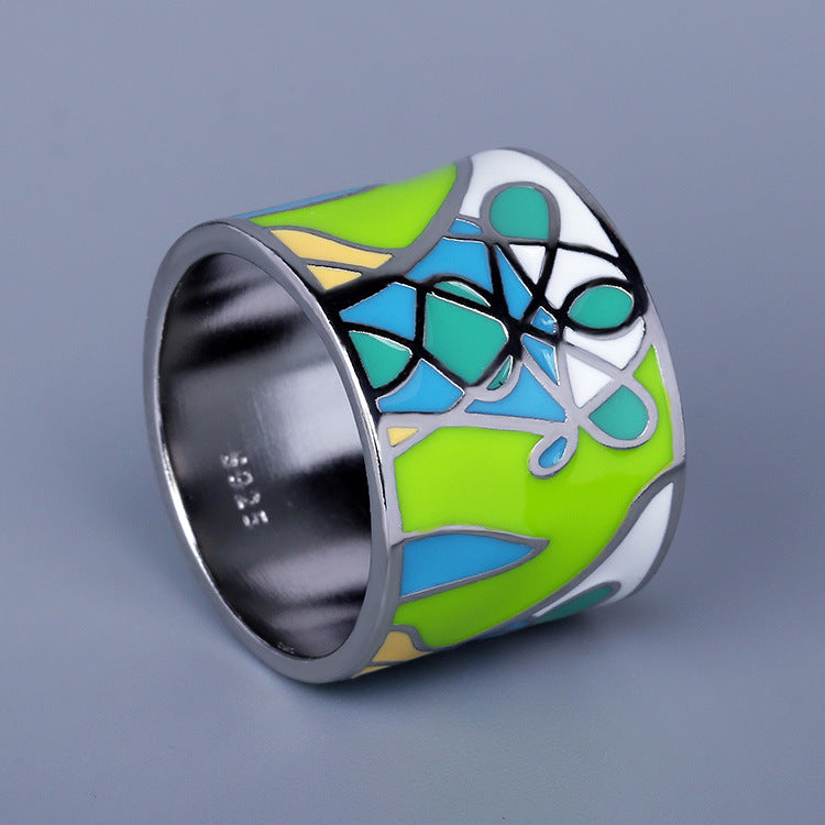 Brass Graffiti Style Statement Ring For Women Fashion