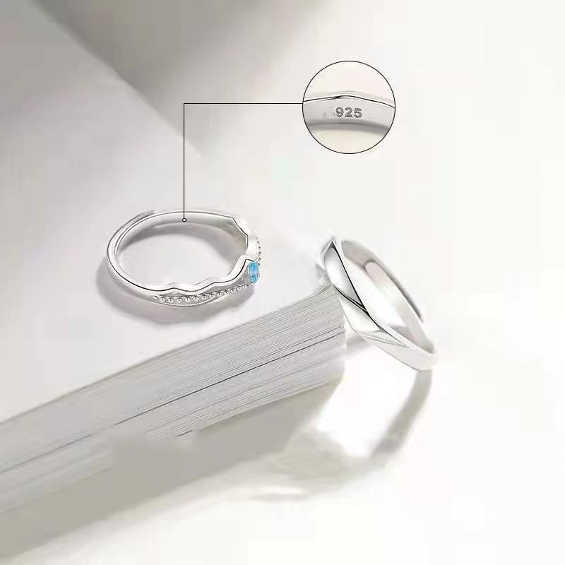 Adjustable Couple Promise Rings Copper Knight And Princess Design Geometric Style For Him And Her Korean Style