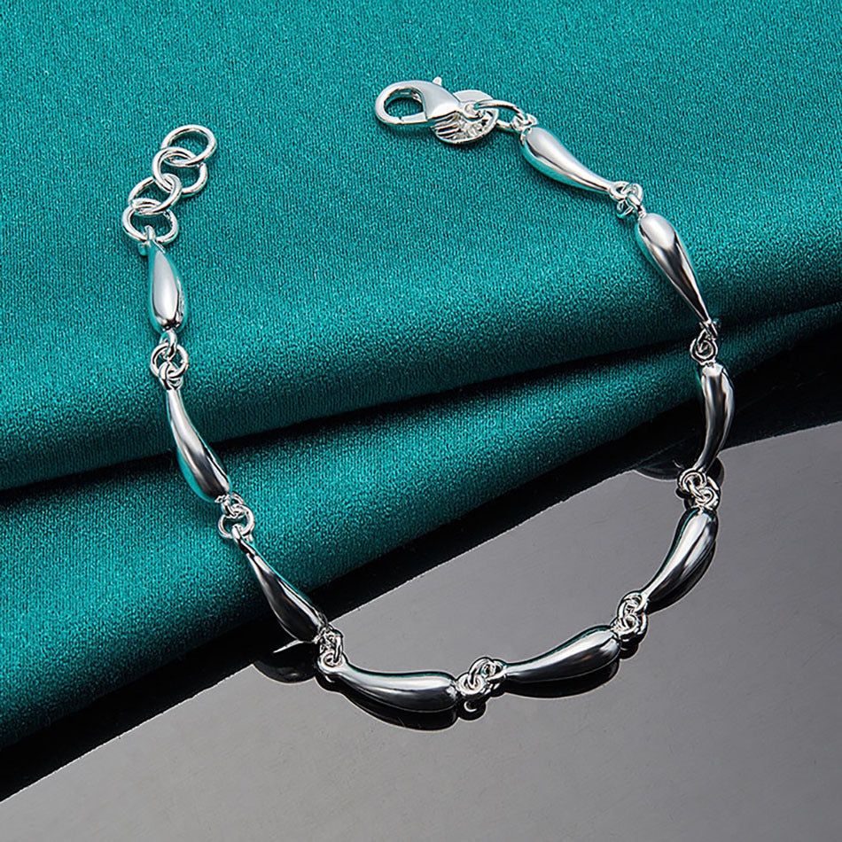 Womens Silver Water Drop Geometric Bracelet Elegant Bangle Jewelry Fashion Gift For Her Trendy Accessory Today