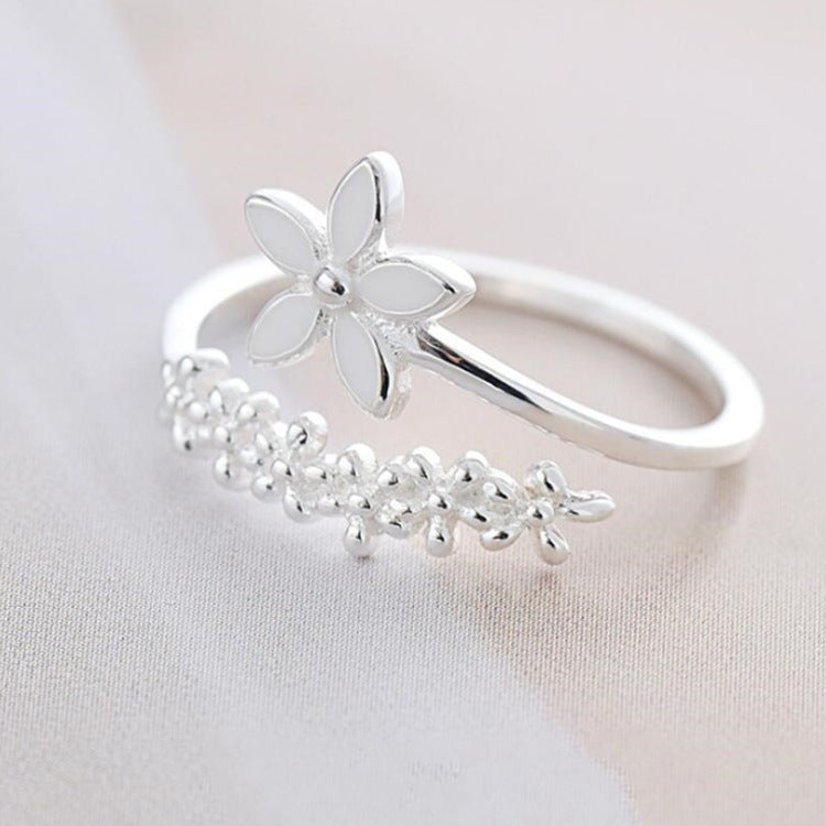 Womens Adjustable Silver Ring Korean Style Electroplated Open Band Ring Gift For Her Everyday Silver Accessory