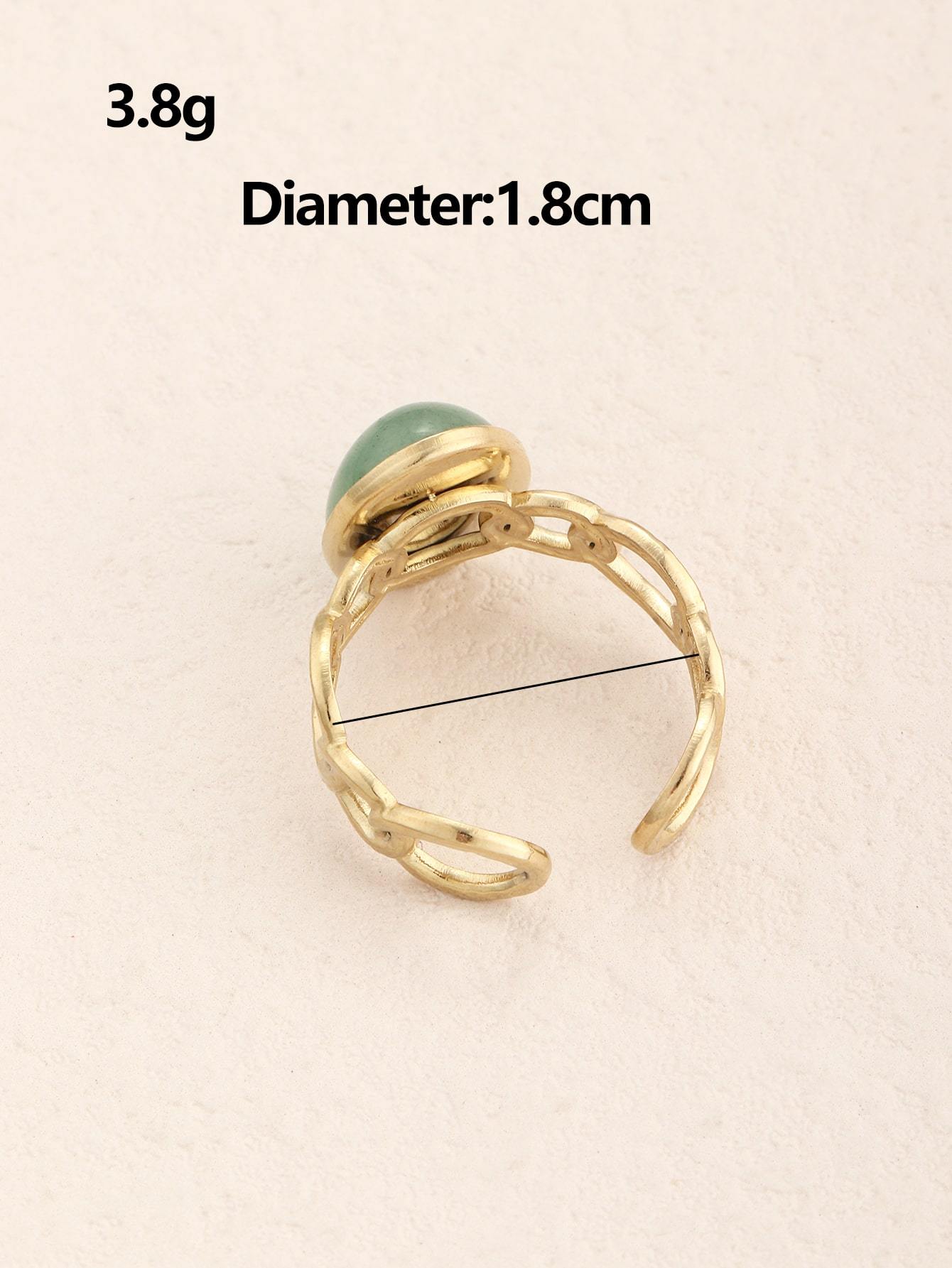 Gold Alloy Chunky Adjustable Ring For Women Larger Statement Jewelry Elegant Fashions Accessory Diameter 18 mm