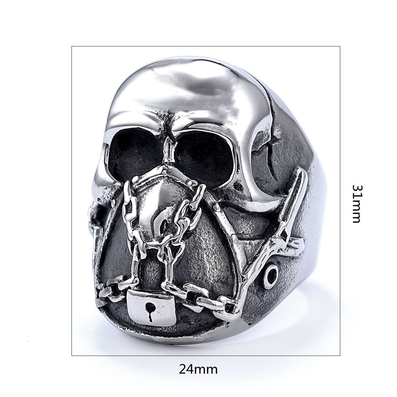 Unisex Skull Ring Titanium Steel Electroplated Fashion Jewelry For Daily Wear Durable Band Style Daily Wearable