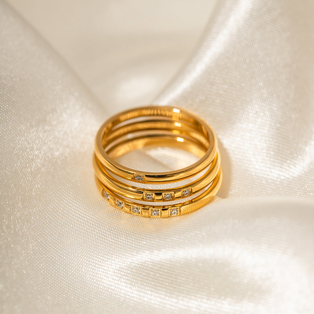 Womens Stainless Steel Geometric Ring Does Not Fade Jewelry Gift For Her Everyday Ring Band Everyday Ring Band