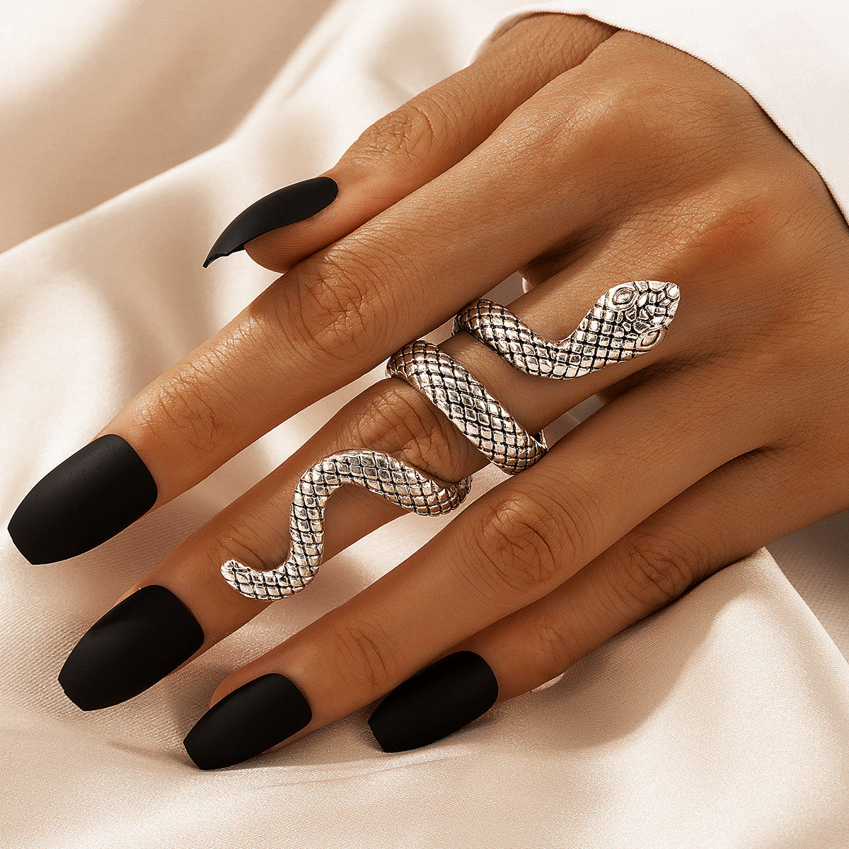 Unisex Snake Ring Set Vintage Zodiac Animal Rings Fashion