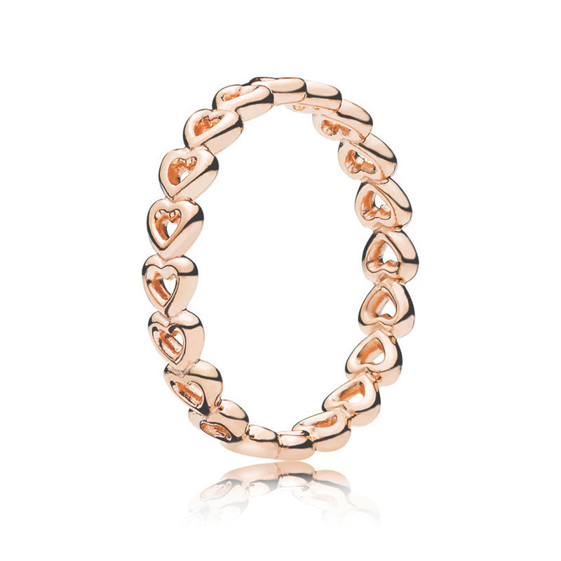 Colorful Zircon Inlay Alloy Ring With Hollow Design And Epoxy Diamond Accent Jewelry Fashion Or Everyday Wear