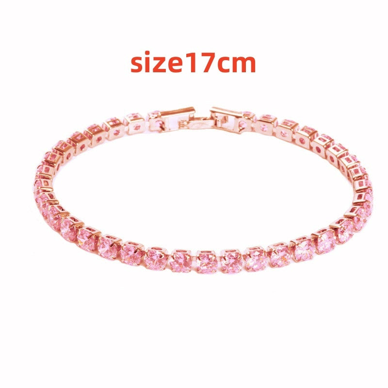 Tennis Bracelet for Women Zircon Inlaid Copper Jewelry Hip Hop Style for Party Prom Dance For Dressy Occasions