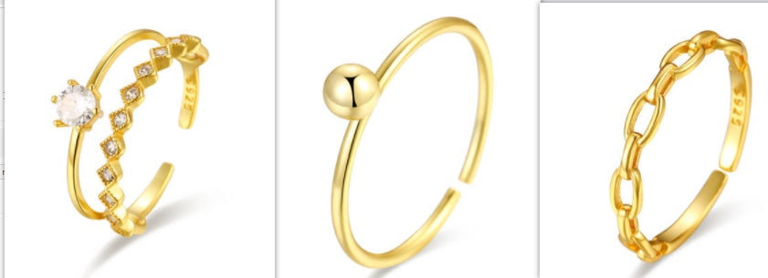 925 Sterling Silver Ring for Women Korean Jewelry Inlaid Silver Multi Bead Mesh Chain Drop Double Zirconium Single Row Diamond Rings and Bands