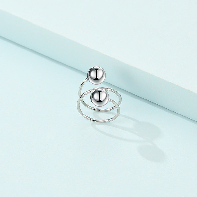 Unisex Geometric Alloy Ring Electroplated Ball Ring Street Punk Look Fashion Jewelry Statement Accessory For Wear