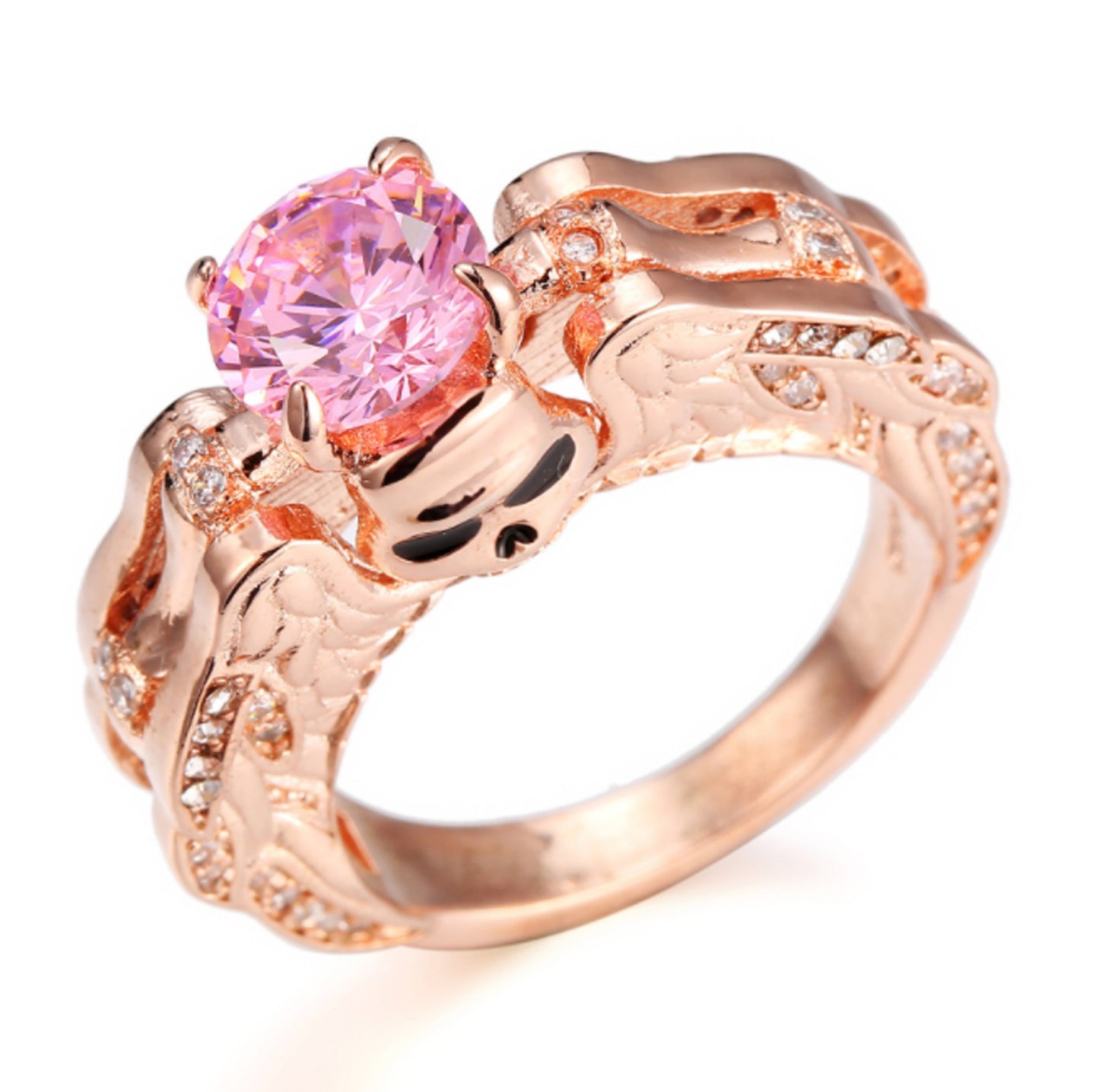 Womens Skull Ring Punk Skull Electroplated Copper Inlaid Gem Statement Jewelry Accessory European Durable Ring