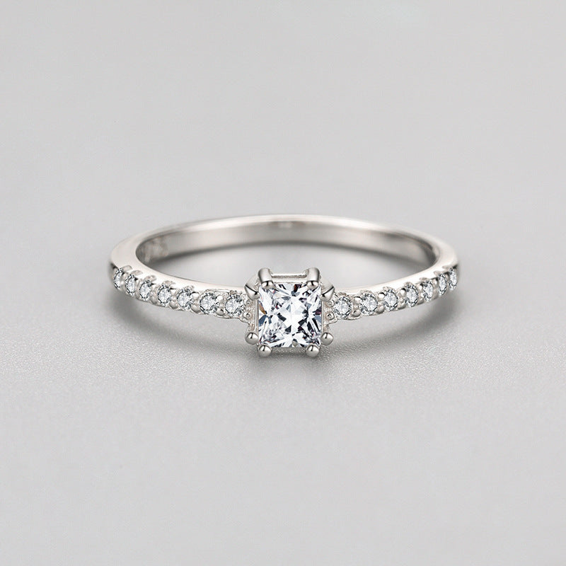 S925 Silver Hearts And Arrows Ring Gold Plated Gemstone Inlay Lightweight Band For Women Elegant Daily Wear US