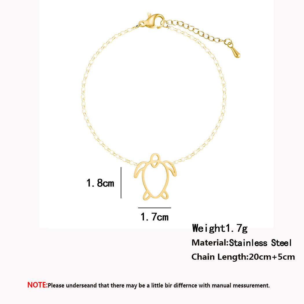 Womens Turtle Pendant Bracelet Stainless Steel Electroplated Alloy Fashion Jewelry Anniversary Keepsake Travel