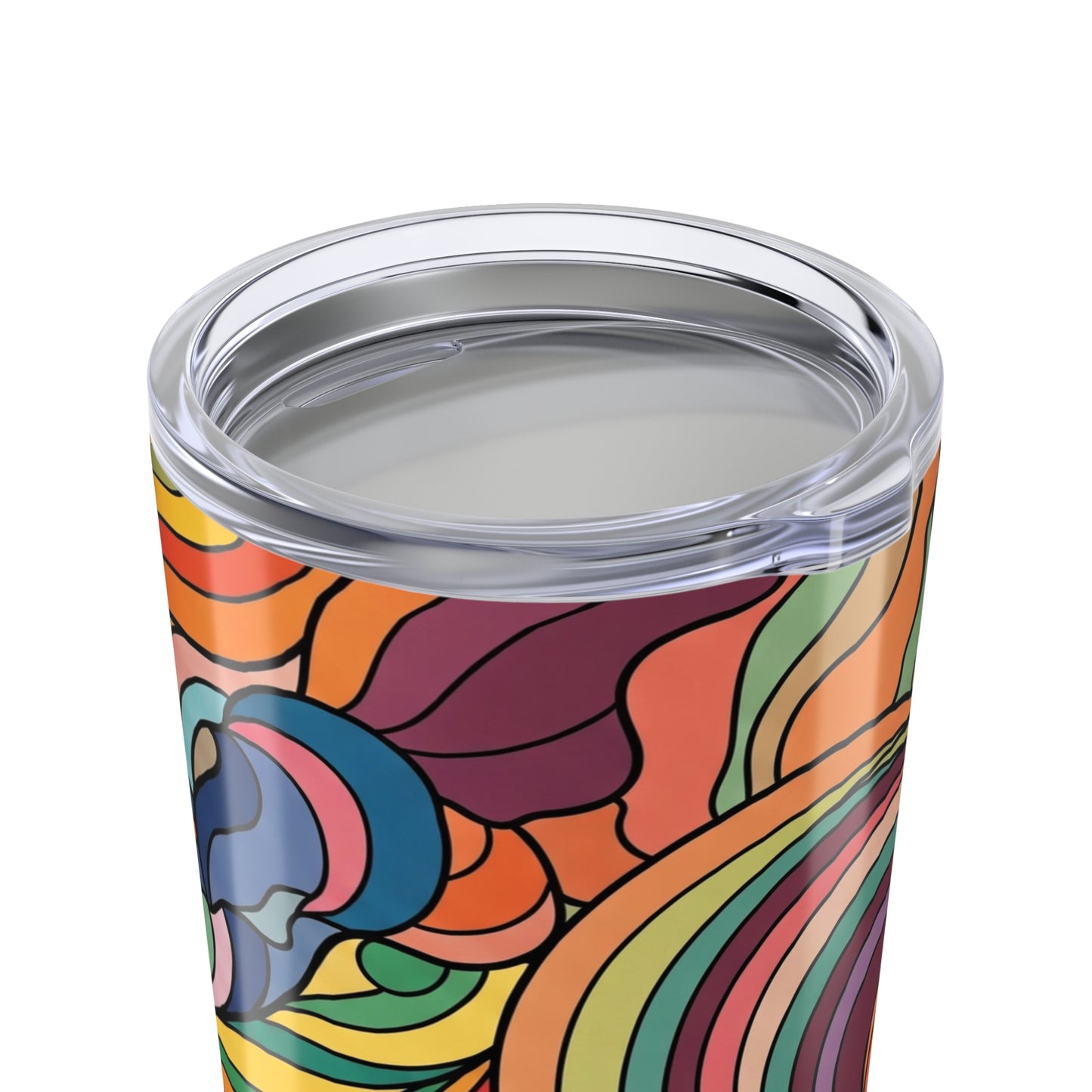 20 Ounce Stainless Steel Tumbler With Printed Design Double Wall Vacuum Insulation For Hot Or Cold Beverages