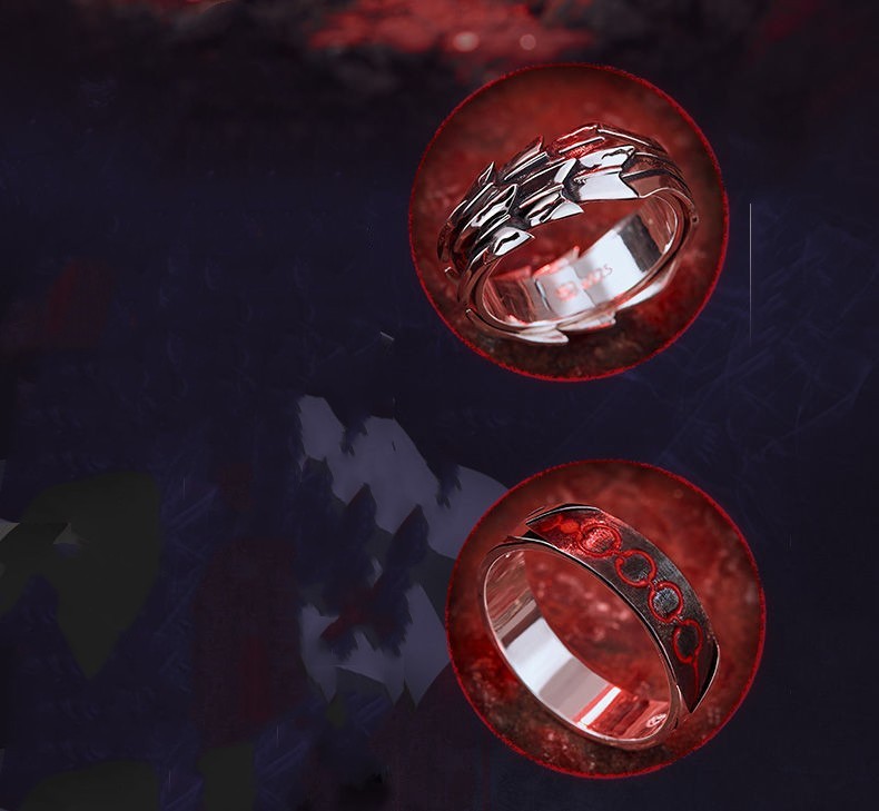 Cartoon Copper Ring Nidhogg Design Adjustable Unisex Jewelry