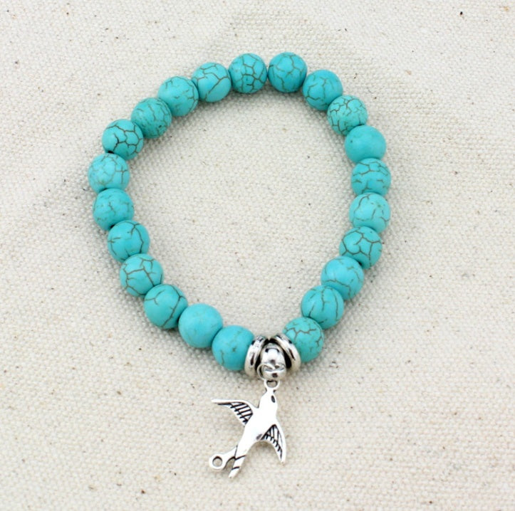 Turquoise Teardrop Alloy Bangle Bracelet For Women Fashion
