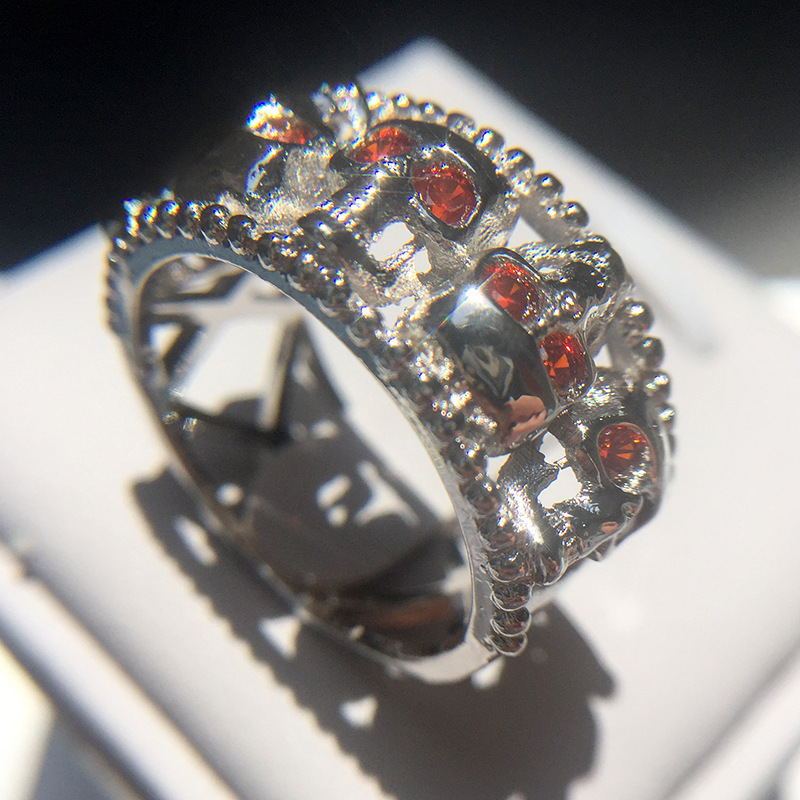 Brass Ring With Gold Plated Gemstone Inlay Fashion Jewelry For Women European Style Ring With Gems With Elegant Inlays