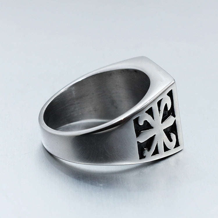 Unisex Pentagram Ring Vintage Alloy Jewelry Electroplated Silver Finish Fashion Accessory Gift For All Jewelry