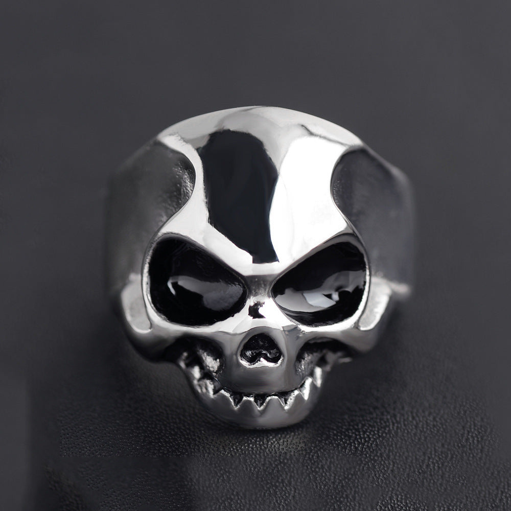 Titanium Skull Ring for Men Retro Style Stainless Steel Punk Jewelry Bold Masculine Accessory Durable Comfort Fit