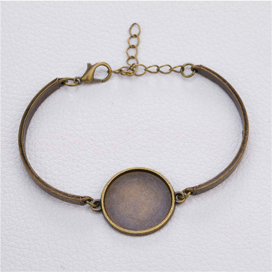 Unisex Geometric Alloy Bracelet Charms Vintage Bronze Silver White Antique Finish DIY Jewelry Making Materials