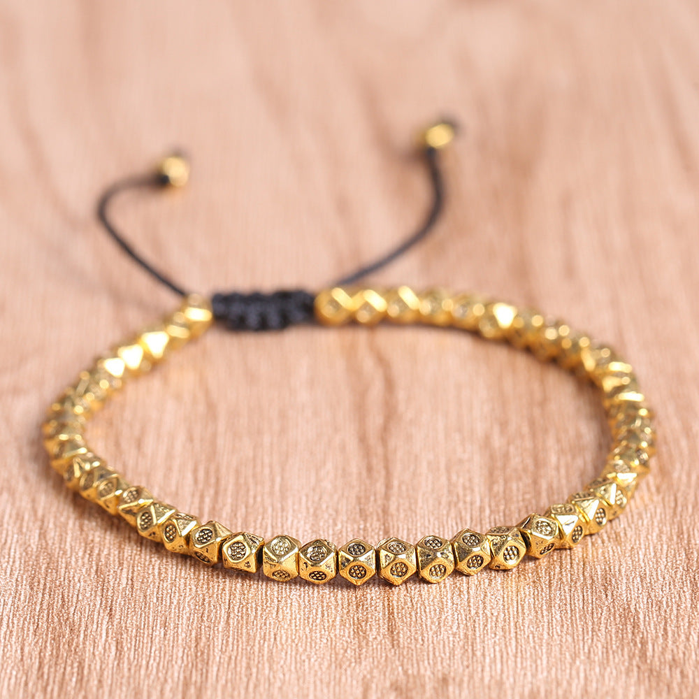 Womens Beaded Bracelet Faceted Beads Geometric Alloy