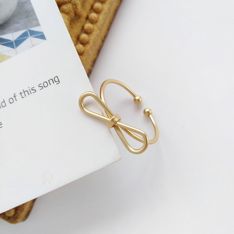 Womens Alloy Index Finger Ring Adjustable Size Simple Matte Fashion Jewelry Ring For Everyday Wear Lightweight