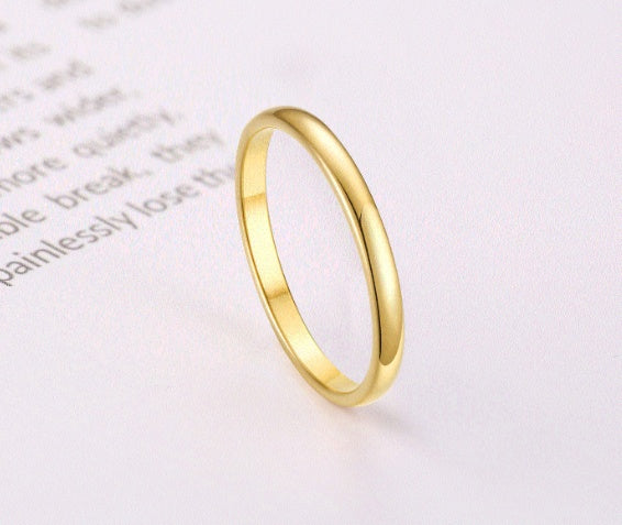 Stainless Steel Ring Minimalist Glossy Band For Everyday