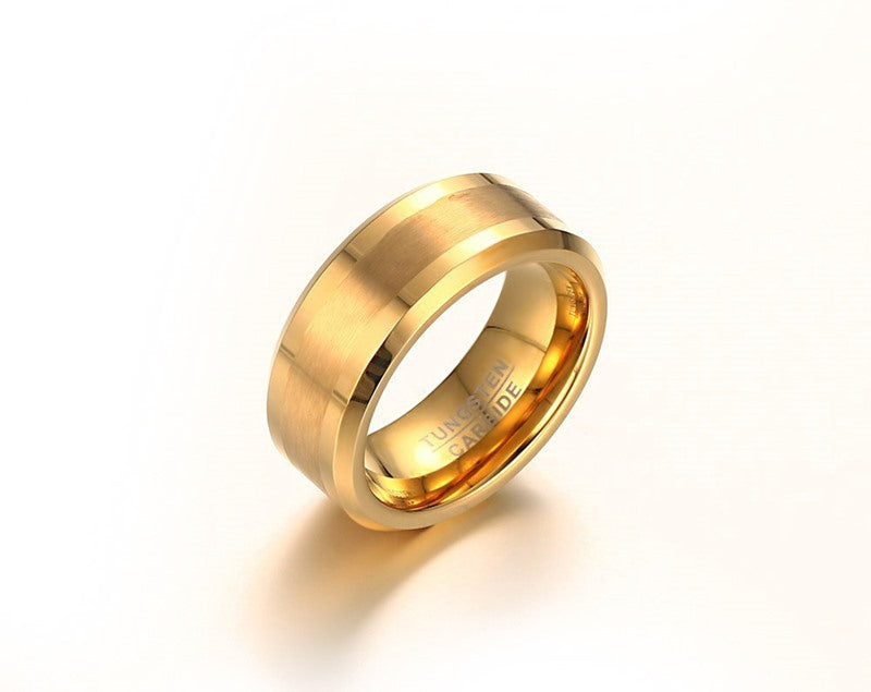 8mm Brushed Tungsten Steel Ring Band Electroplated For Men And Women Wedding Promise Jewelry Durable Scratch Resistant