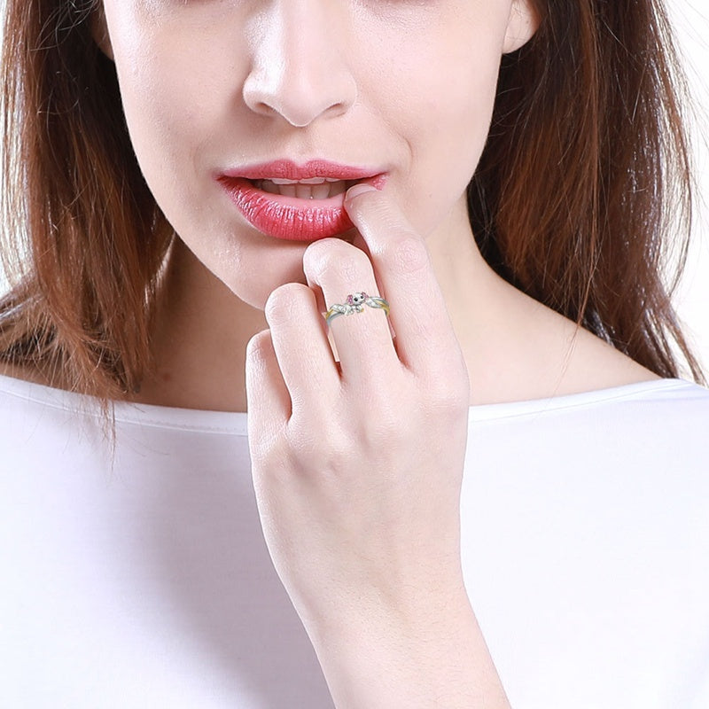 Pink Elephant Ring Symbol Of Love Remembrance Electroplated Alloy Fashion Jewelry Gift For Her Women And Girls Cute