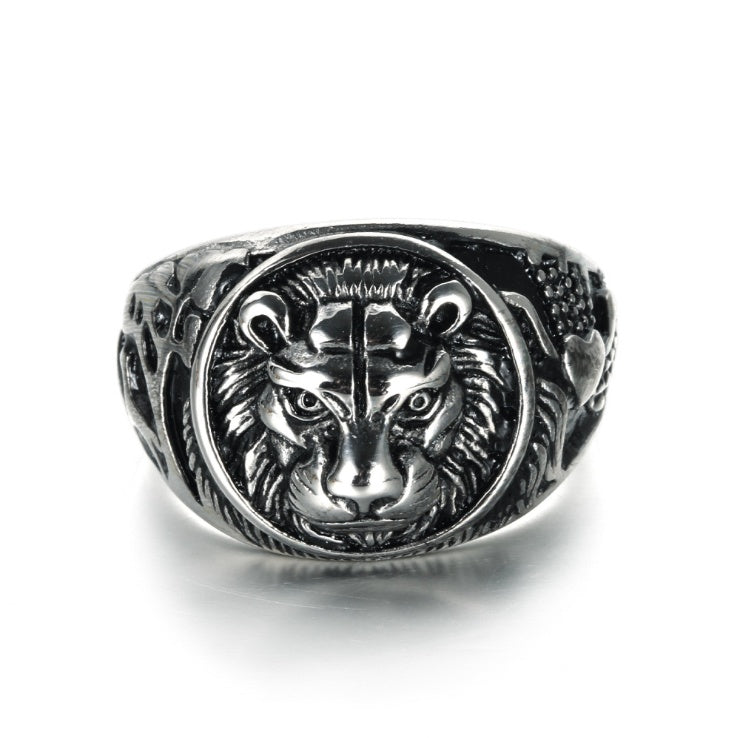 Tiger head lion vintage stainless steel ring